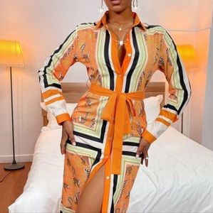 Sexy scarf print wrap dress